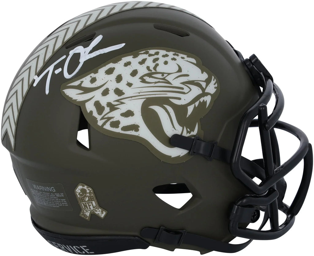 2022 Riddell Jaguars Speed Trevor To Autographed Helmet - White Authentic Lawrence Jacksonville Service Certified Fanatics Salute Mini Sig -