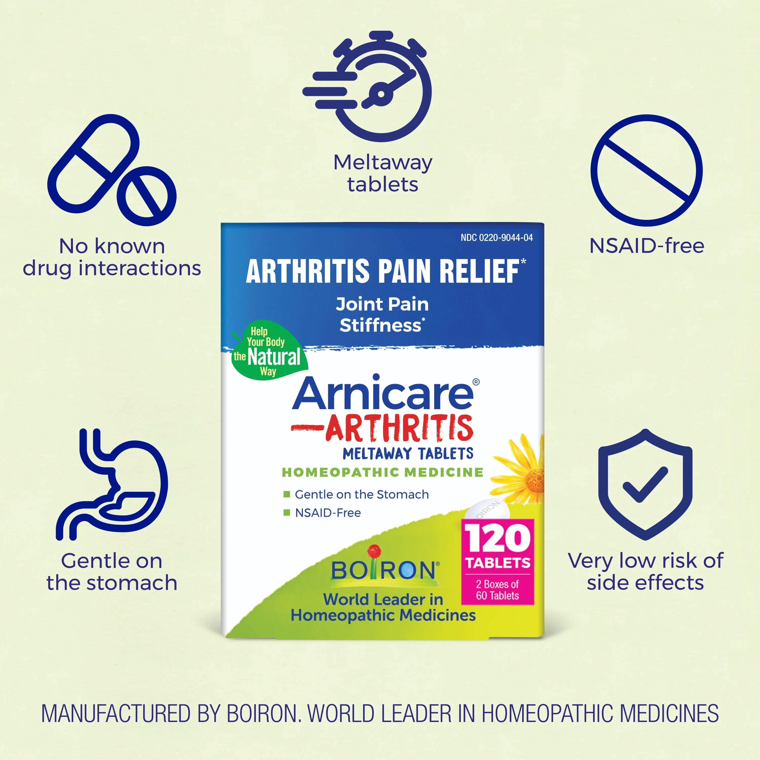 Arthritis Rheumatic for Twin Boiron Pack, Arnicare Medicine Pain, 60 Tablets, Tablets x Joint 2 Homeopathic Arthritis Pain, Pack