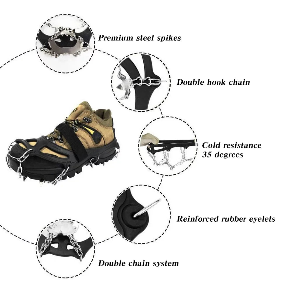 Claws for - Claw Ice Slip Ideal for - Grips 201 Steel Stainless walmeck Shoe and Superior Fishing Ice Winter Traction Ice 26-Tooth