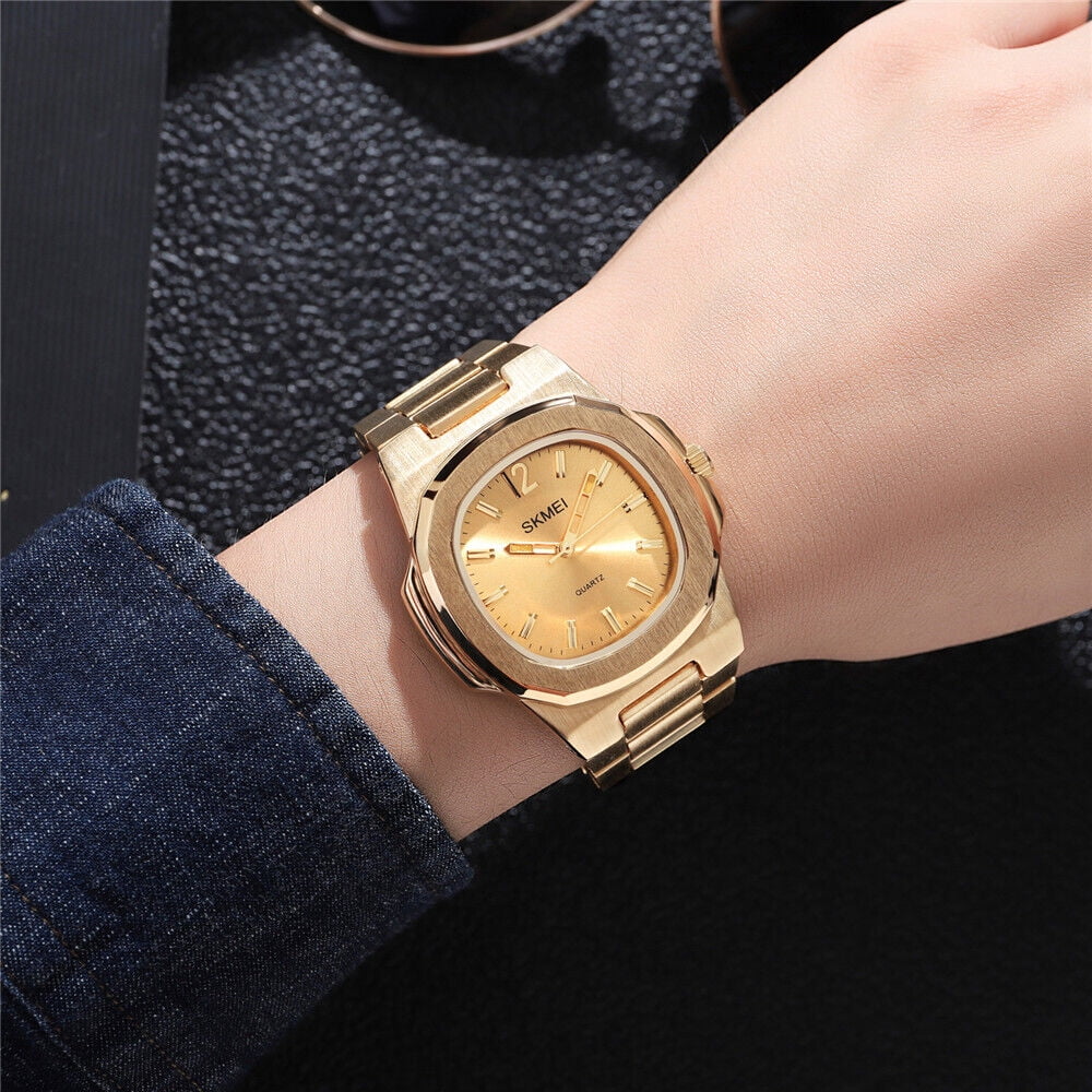 Steel Male Gold Watch Business Luxury Gift For Wristwatch Men Quartz
