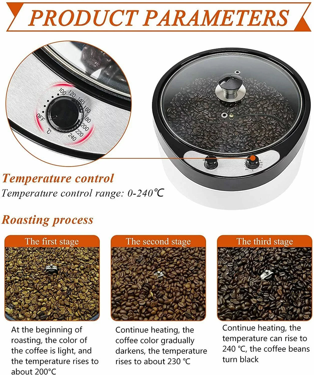 Coffee for 110V Shanna Home Electric Commercial Bean Roaster Coffee 800W 800G Roaster Machine