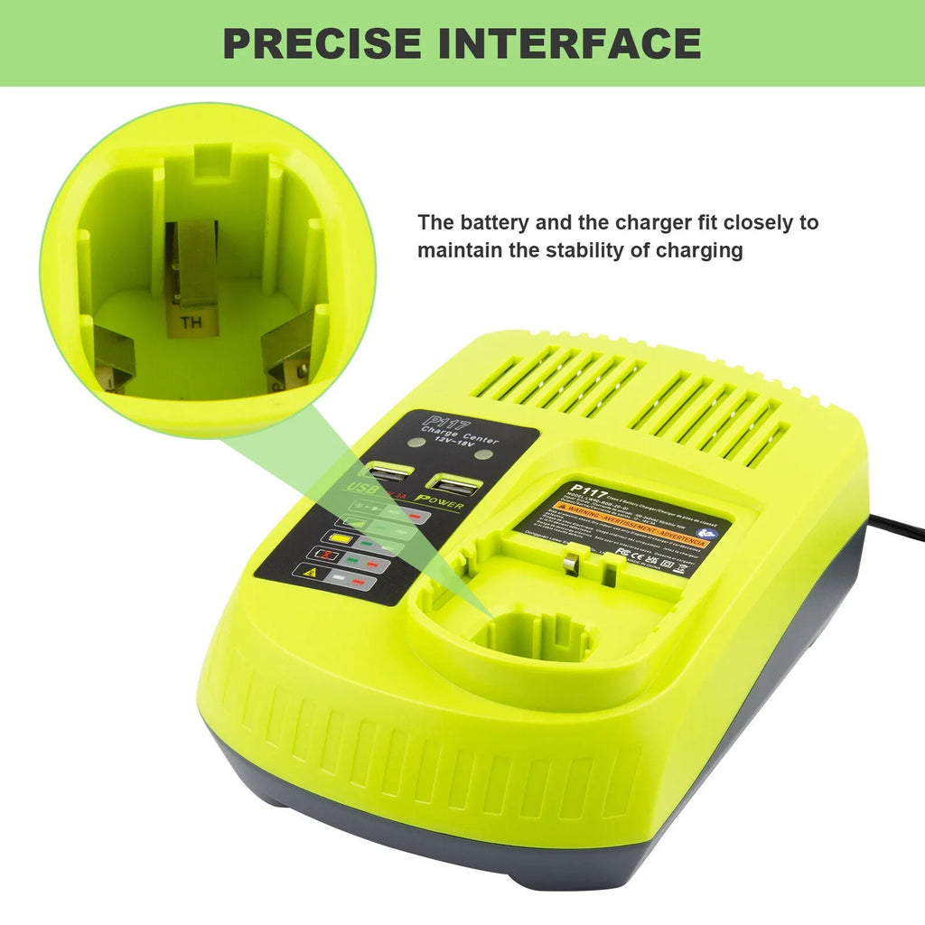 P117 P106 US 18Volt Charger For High 18V Lithium-Ion Capacity Battery P108 RYOBI