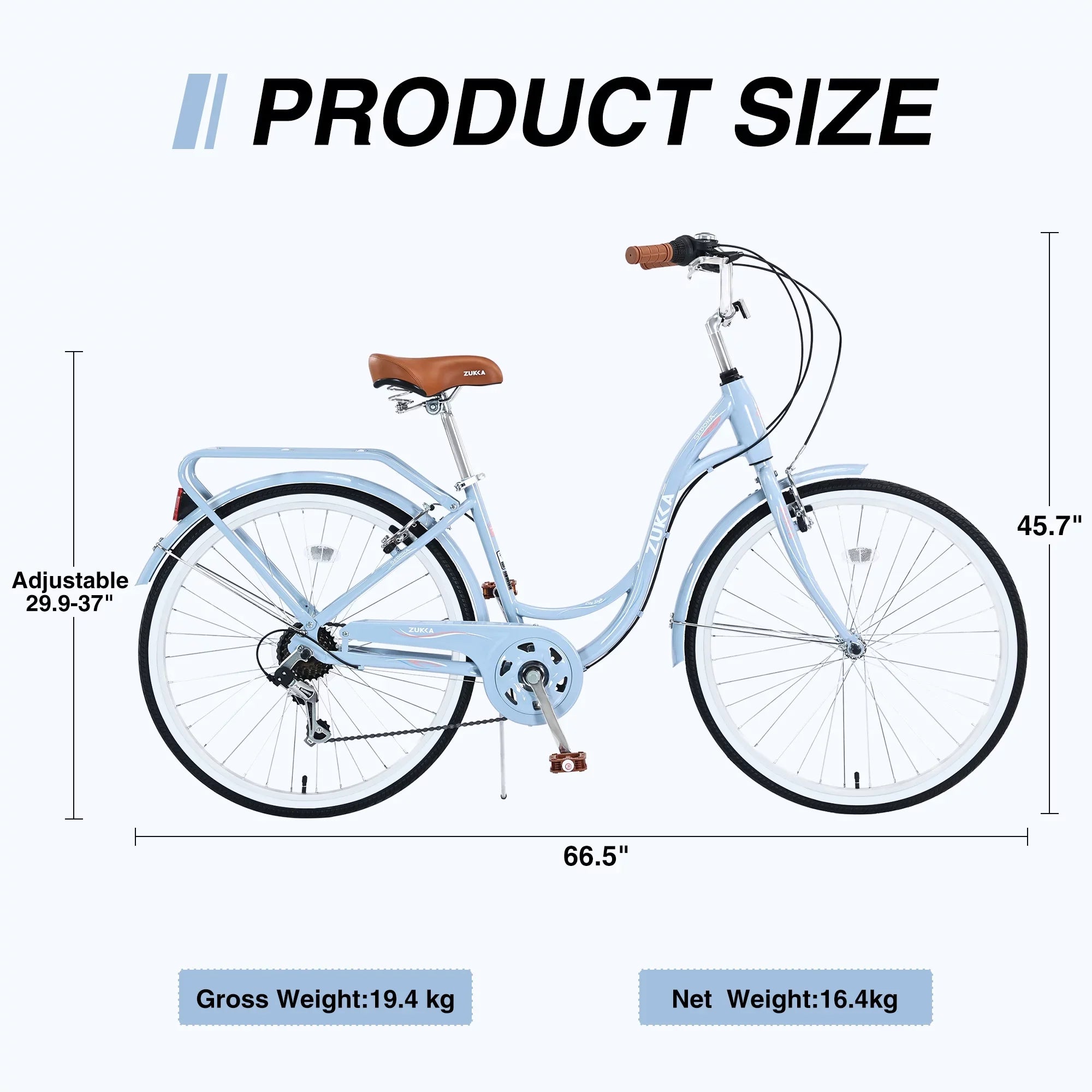 7-Speed Women, Adult for Bike 26" Blue