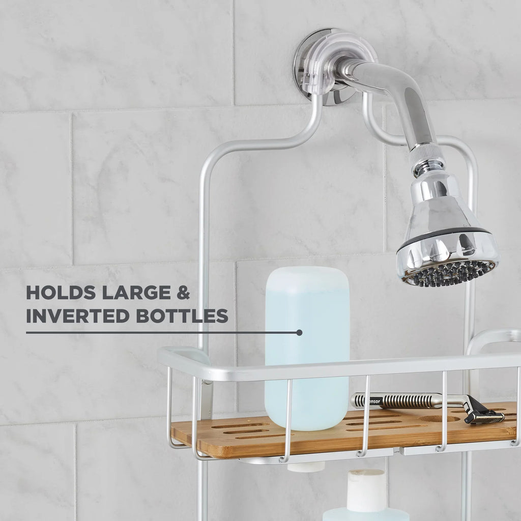 Shower Caddy Rust Better Chrome Gardens Homes Shelves, Bamboo & Proof with Aluminum Satin