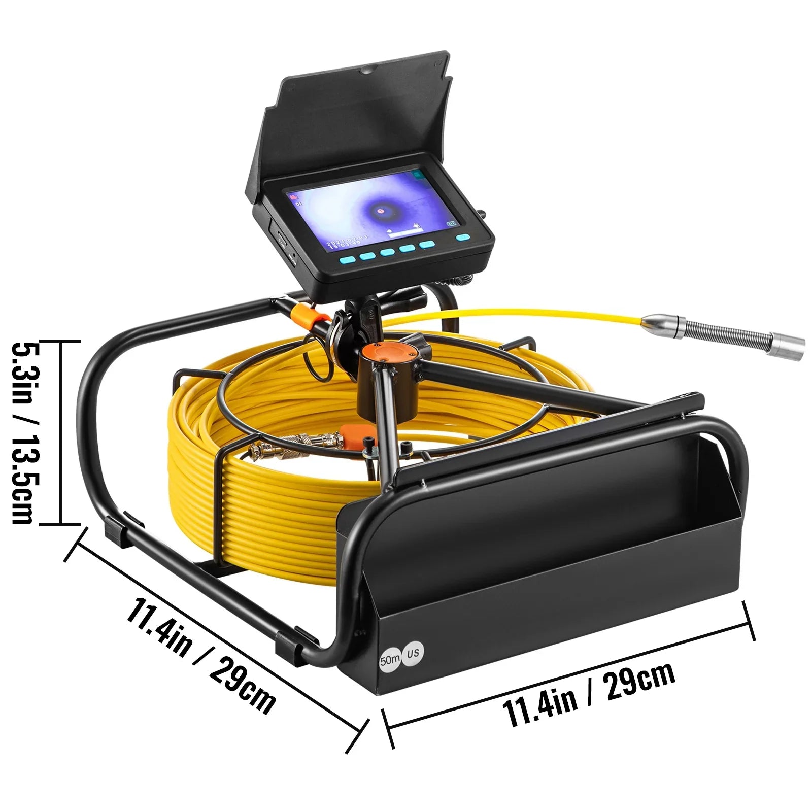 IP68 LCD SKYSHALO Camera Inspection 4.3 Monitor Sewer LEDs 8500MAH Waterproof Pipe Inspection Camera Pipeline DVR Camera Lithium Cable Camera Screen Inch Duct Battery, Function 164FT with TFT 6PCS