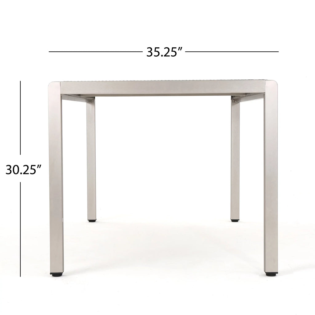 Outdoor Bay Aluminum Coral Wicker Table Dining Top, with Grey
