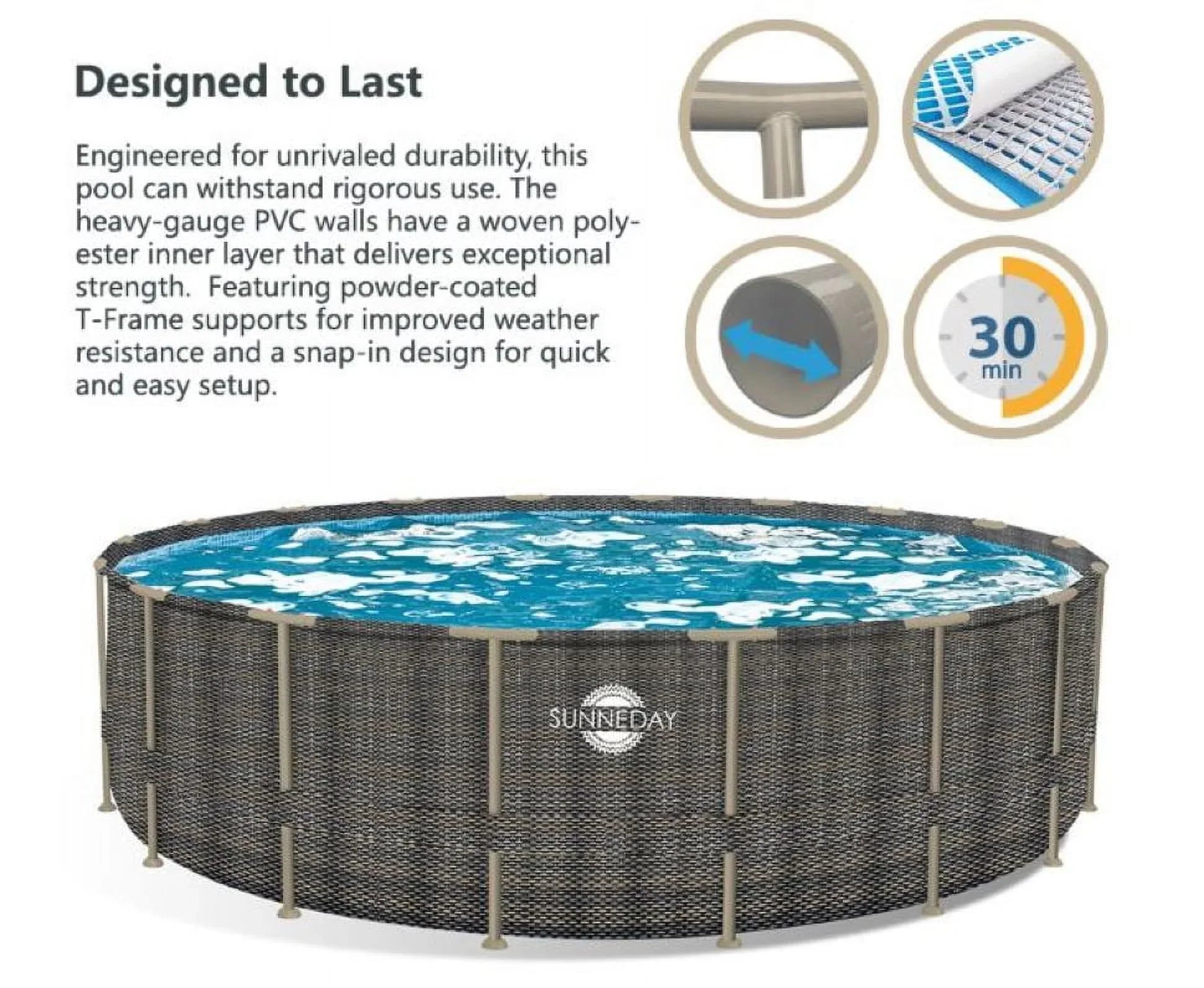 x Round Soft-sided ft. Rattan 52 Sunneday in. Oasis 18