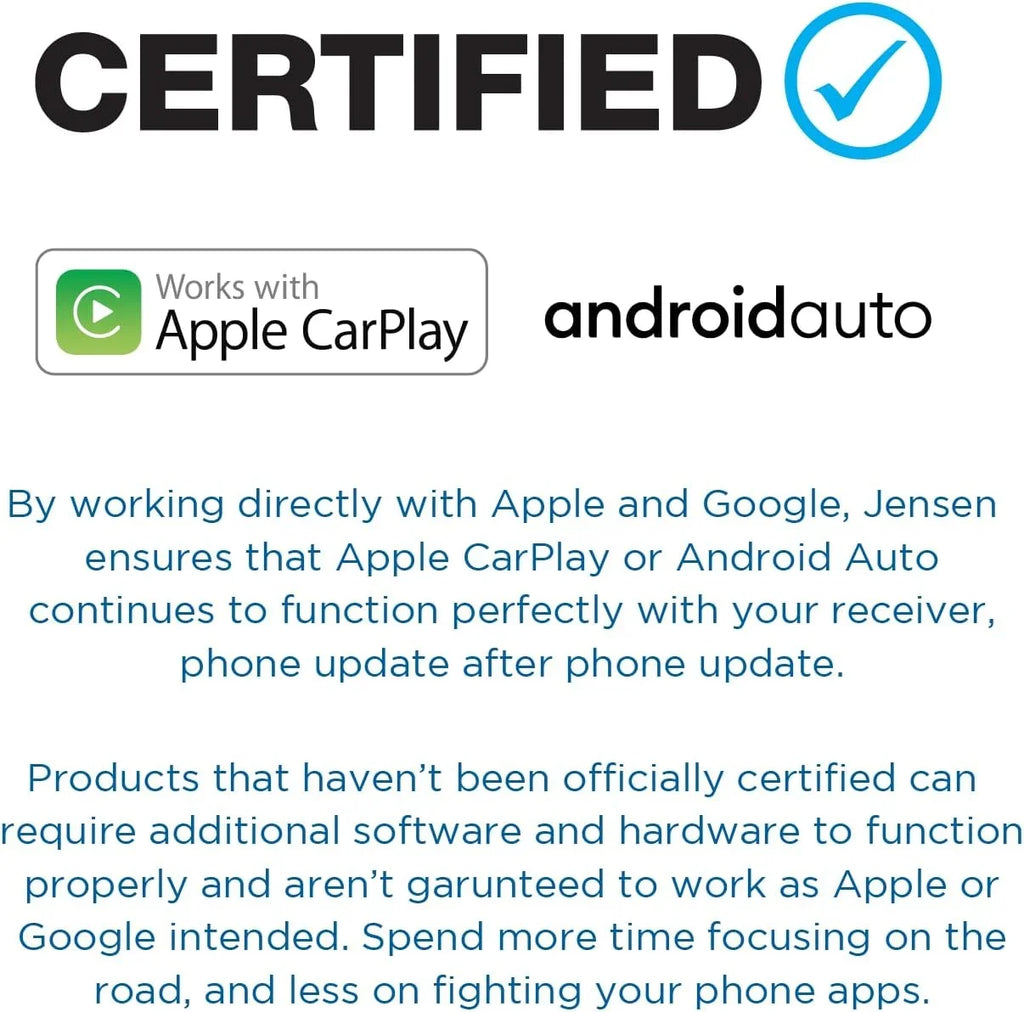 Double Certified Wireless, Android New Radio, Apple Stereo 7-inch Auto, CarPlay Car J3CA7W Wired DIN or Jensen
