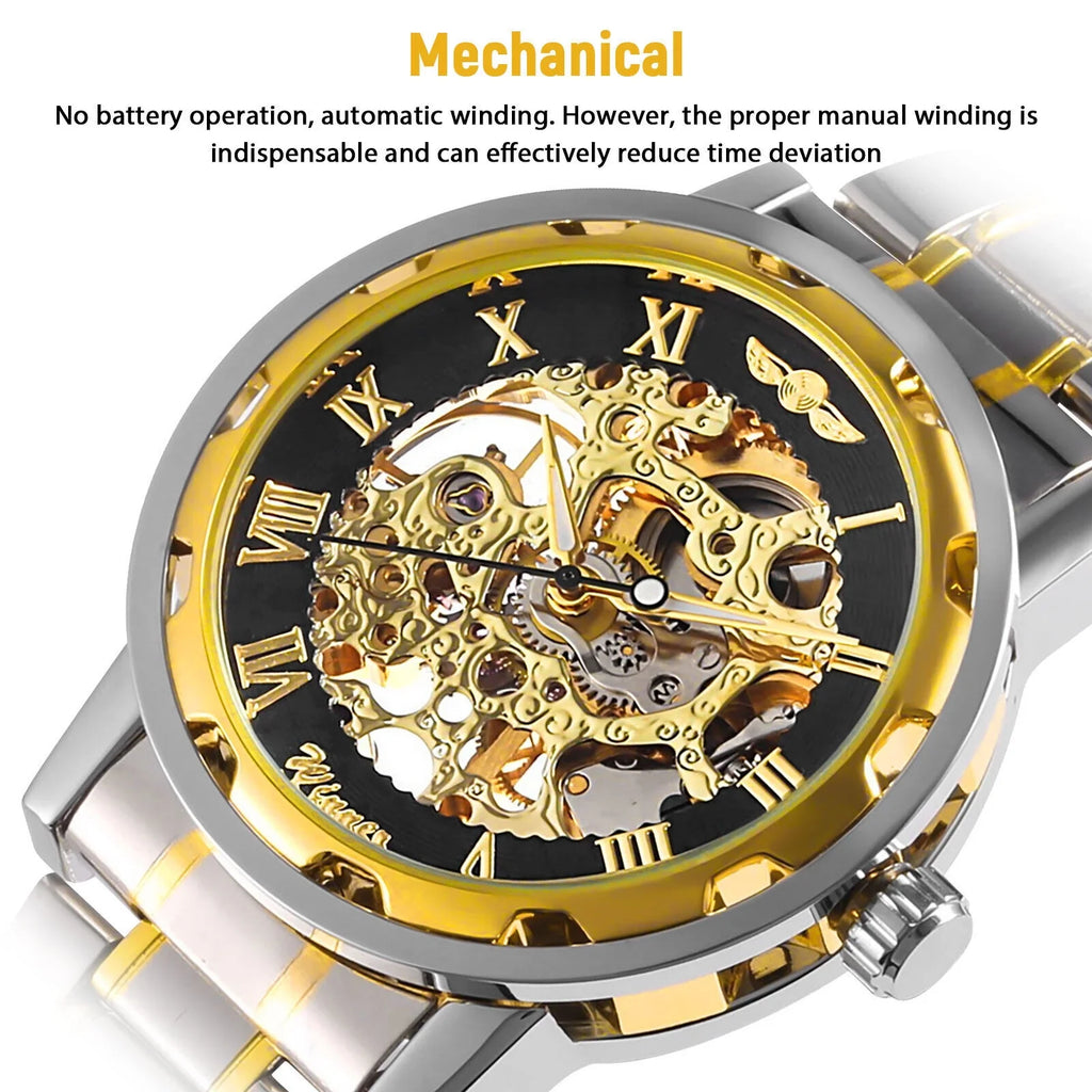 Watch Wristwatch Automatic US Stainless Men's Steel Luxury Mechanical Waterproof