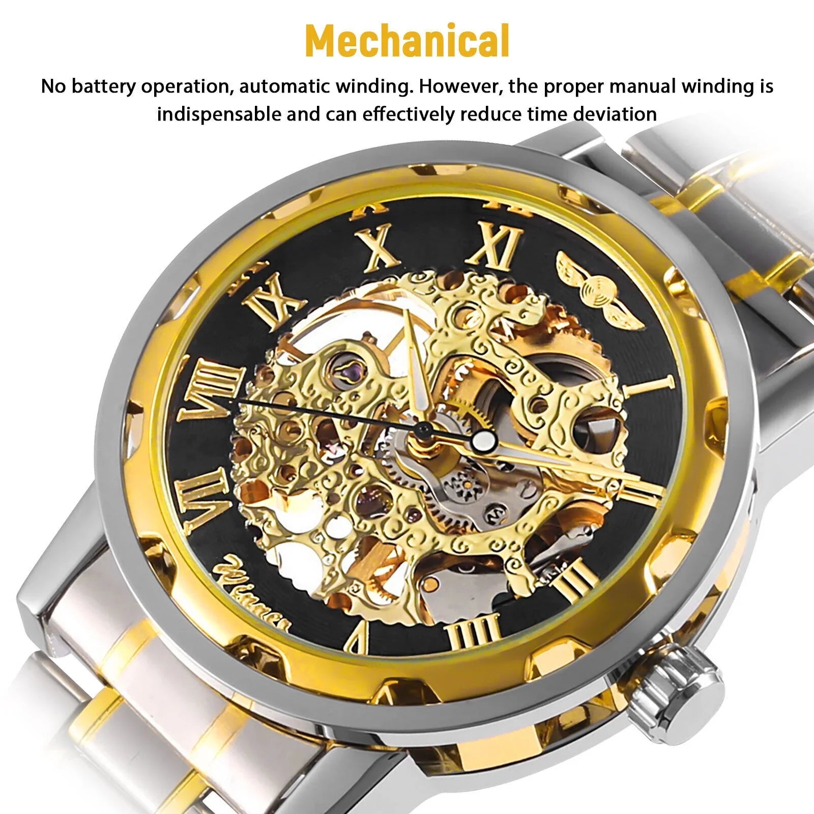 Watch Wristwatch Automatic US Stainless Men's Steel Luxury Mechanical Waterproof