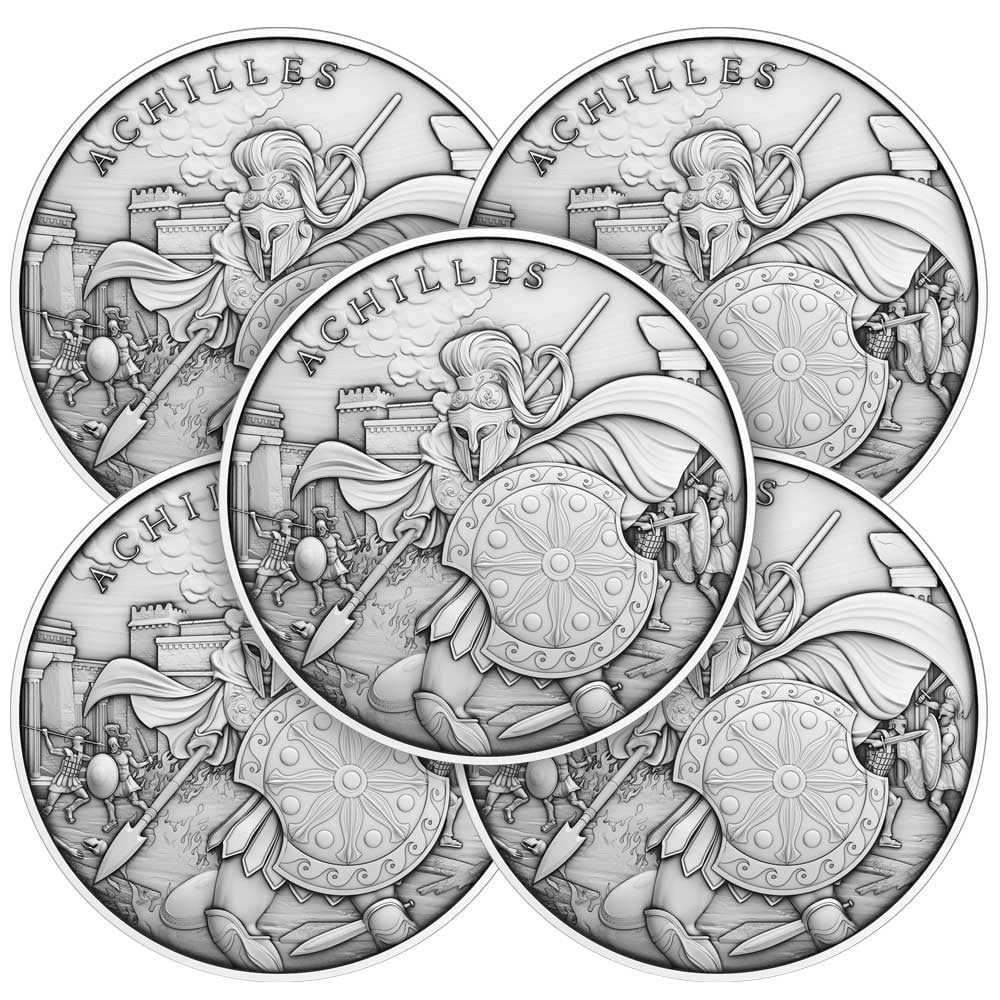 of .999 Silver Troy - Achilles 1 5 Round Fine Design oz Lot