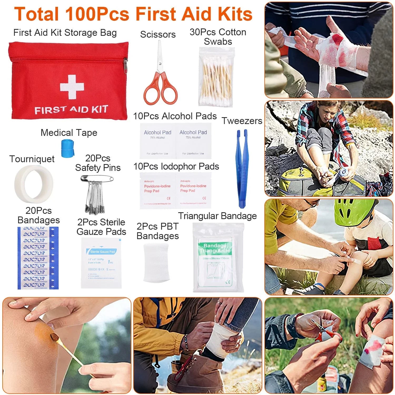 Equipment for Kits, and Professional Survival Gear Hiking Dad Emergency Adventure, Hunting 125Pcs Tools for Camping 8.66x6.3x5.9in Husband, Tactical Gifts Survival iMounTEK Outdoor