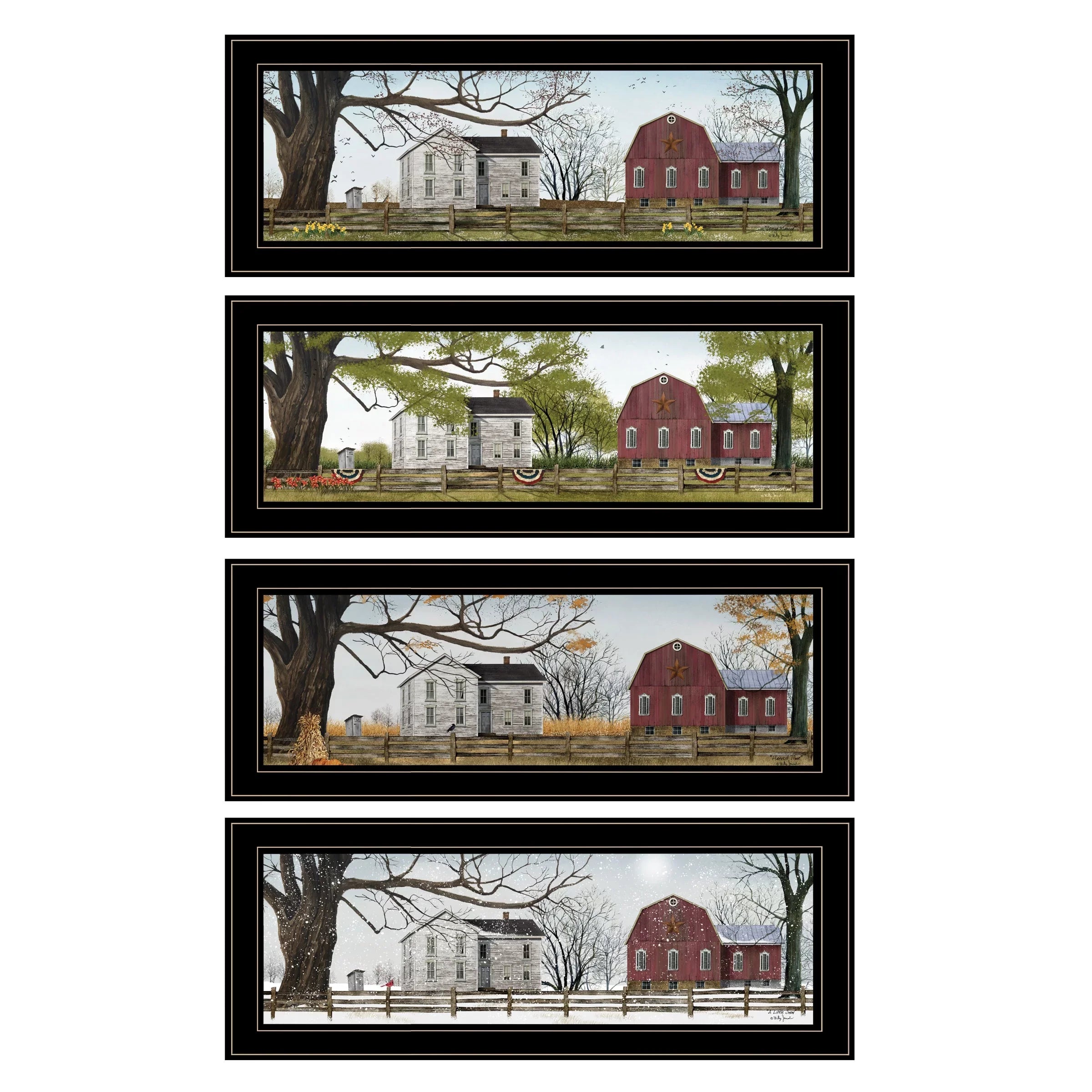 Frame 4-Piece II" Vignette "Four Seasons Black Jacobs, by Billy Collection