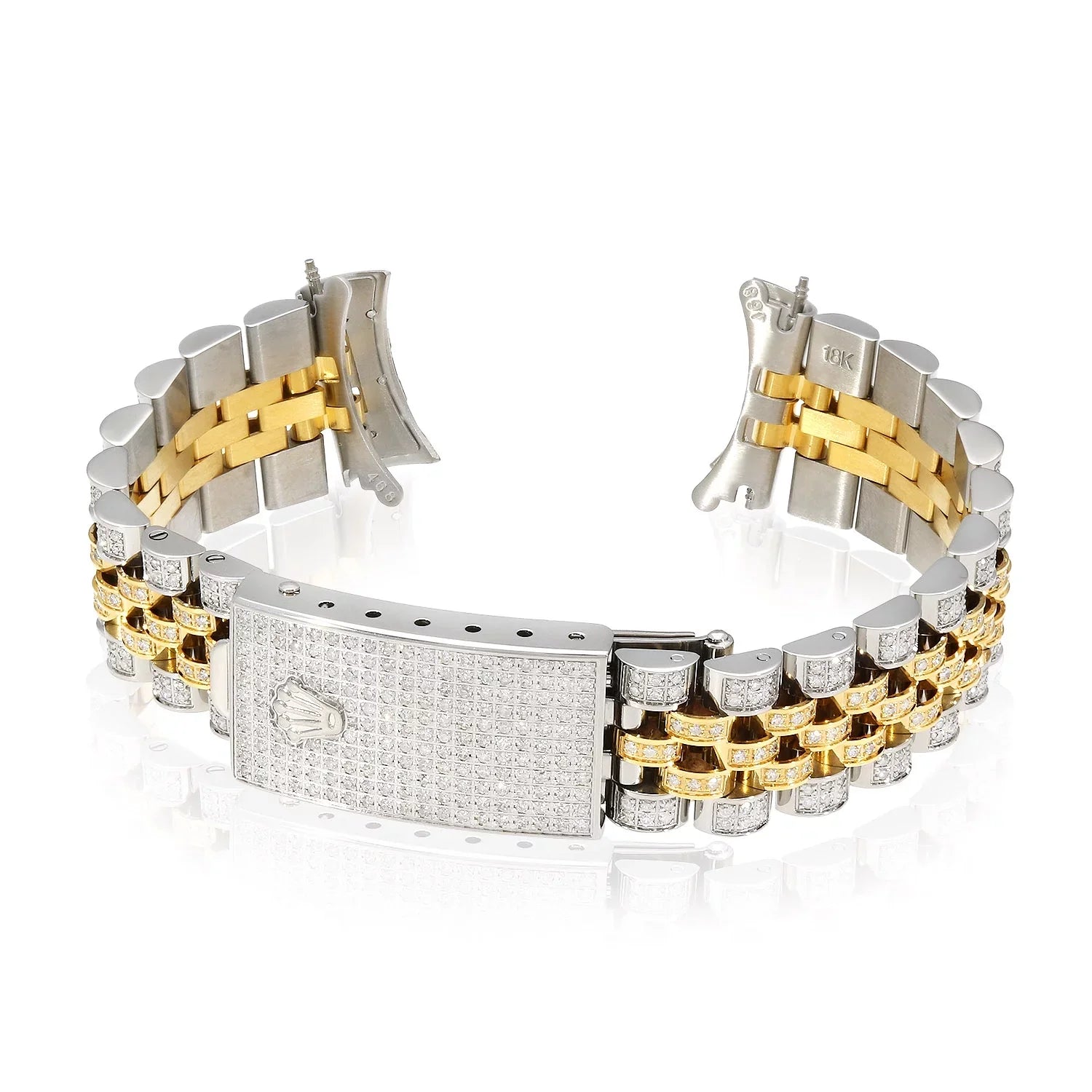 36mm Jubilee Natural Band 4.5C Rolex Custom Yellow 2-Tone Datejust Watch Diamond