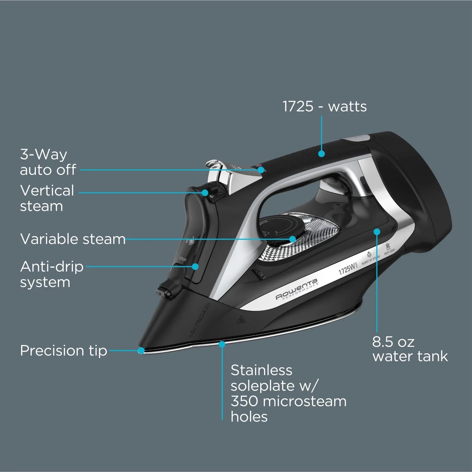 Iron, Rowenta Black Cordreel Accessteam