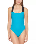 DKNY Swimsuit, Logo X-Small US Cross-Back One-Piece TROPICAL