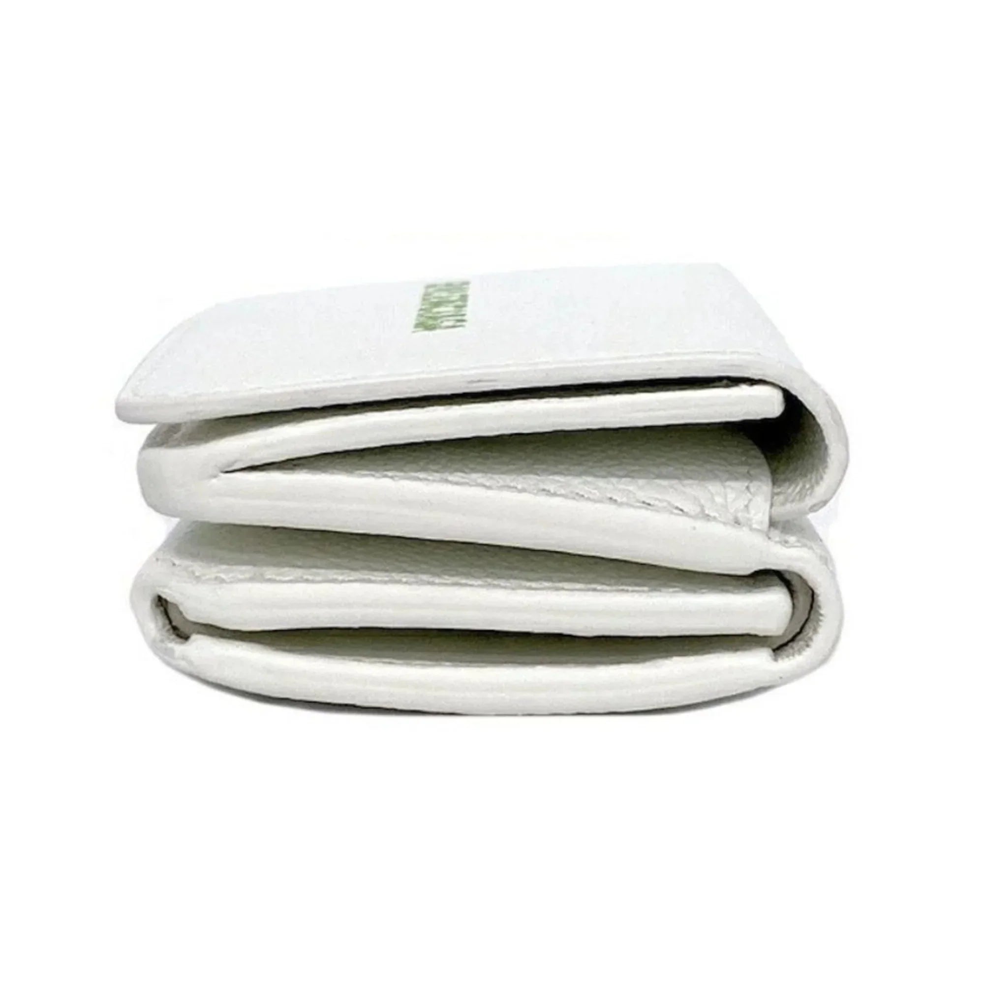 593813 Leather Logo Everyday Wallet Mini Trifold Balenciaga White