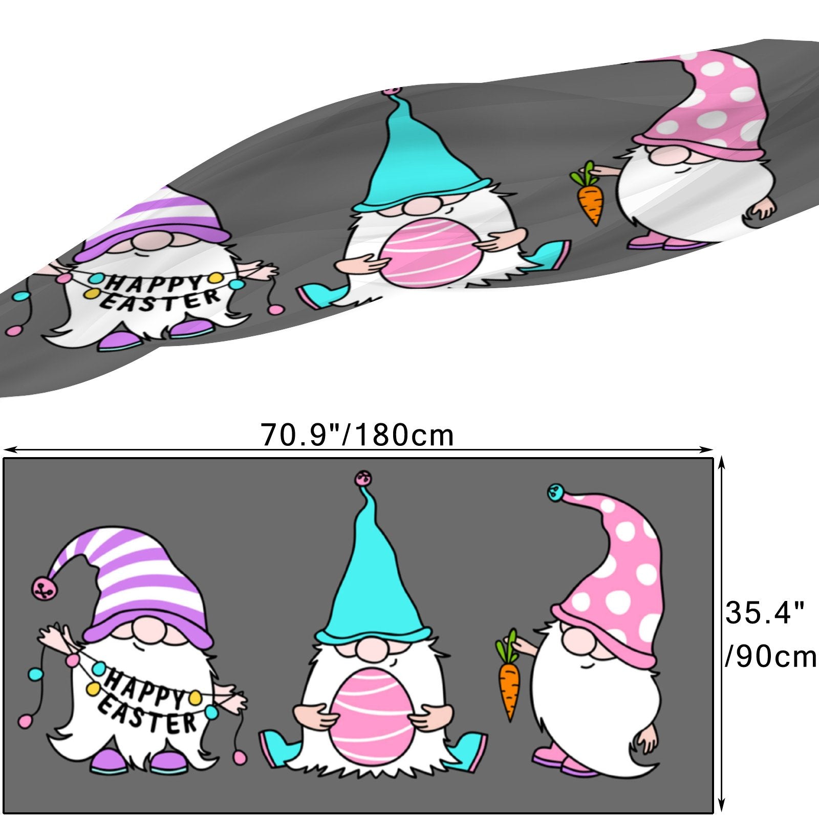 Long Women Packed Sunscreen Wraps for Wraps Oblong Shawls FREEAMG Gnomes Easter Headscarf Hair Gift Neck Large Scarf Silk