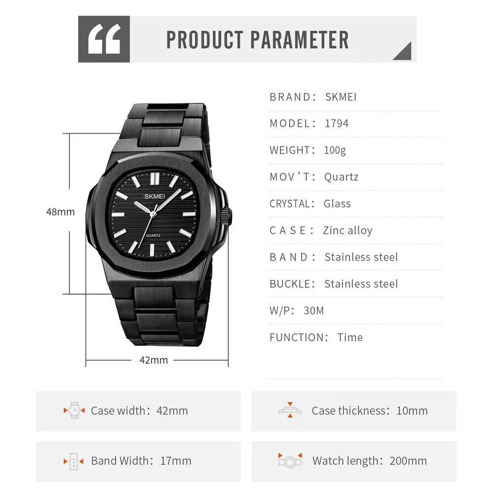 Steel Male Gold Watch Business Luxury Gift For Wristwatch Men Quartz