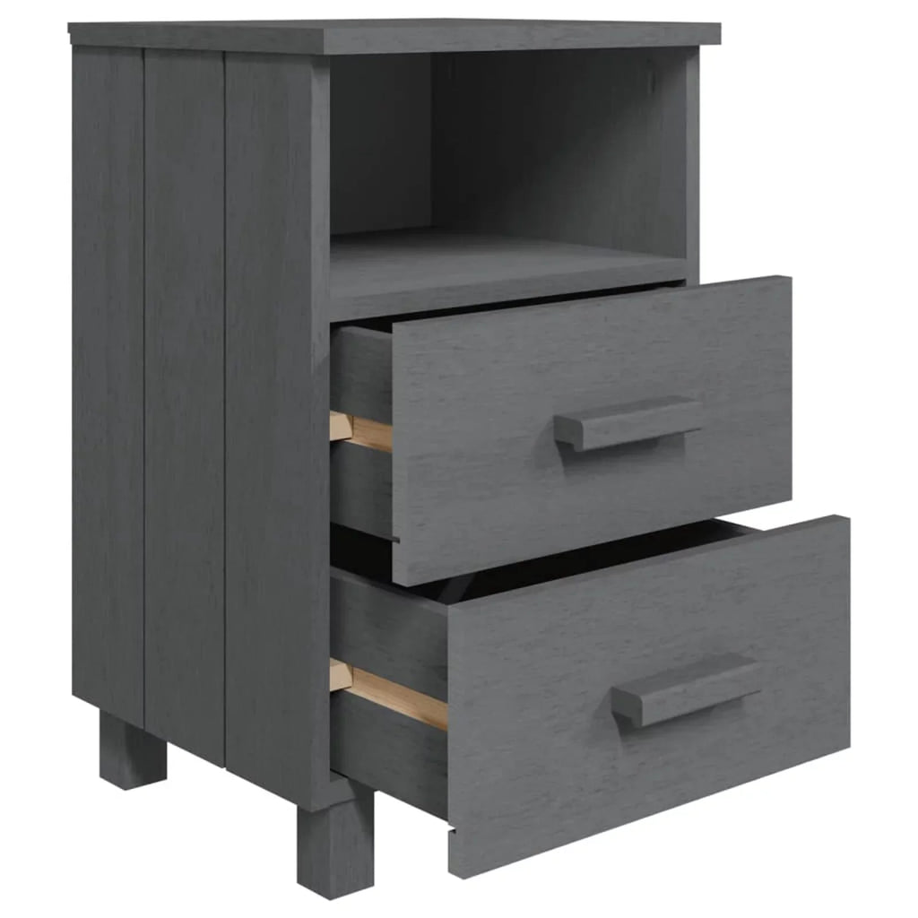Cabinets Irfora pcs Solid HAMAR Dark Gray Wood 15.7"x13.8"x24.4" 2 Bedside