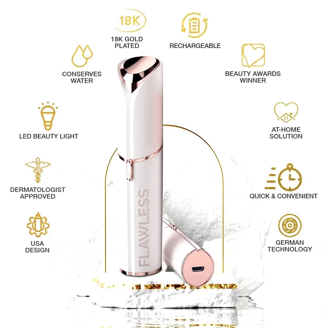 Original White Rechargeable Flawless Removal Finishing Facial Hair Touch