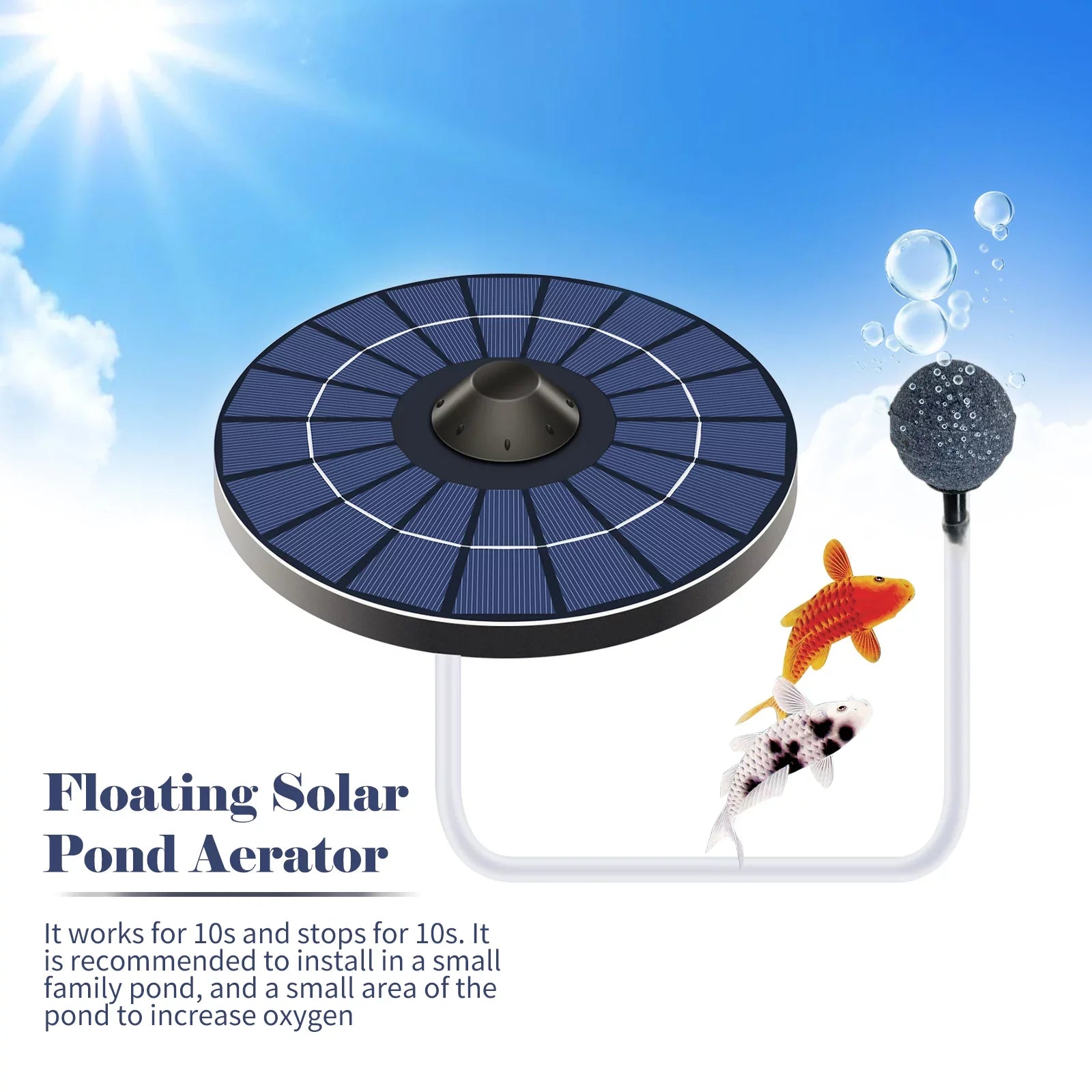 Birdbath Air Fountain Aerator Pond and Circulation Bubble for Stone Pond Pump With Small Arealer Solar Hose Aerator Pond FishOxygenator