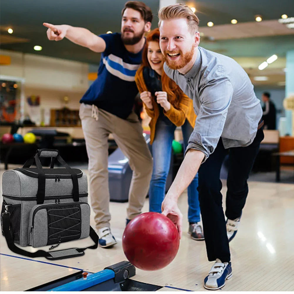 Pair Portable and for Balls Mens Tote for 2 to Double Bowling Ball with Bowling Shoes of Holder 16 up Padded Bowling Bag Bag Ball