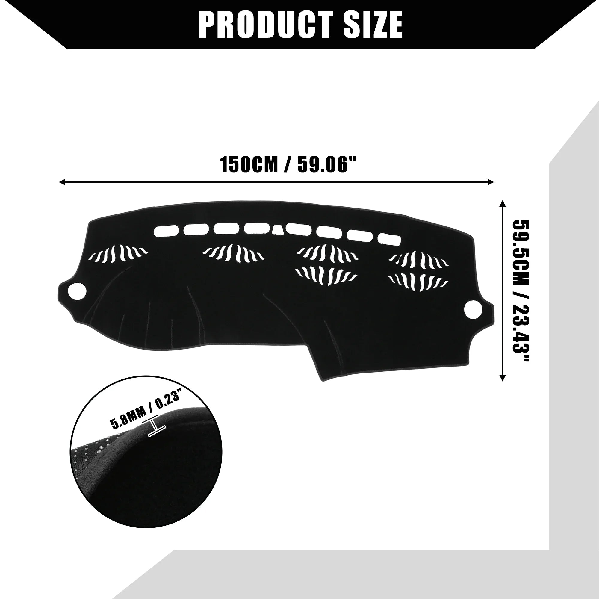 Cover 2007-2015 Console Polyester Audi Unique for Pcs Dash Cover Center Black Dashboard Q7 Bargains Non-Slip 1