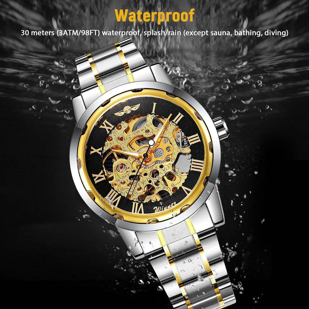 Watch Wristwatch Automatic US Stainless Men's Steel Luxury Mechanical Waterproof