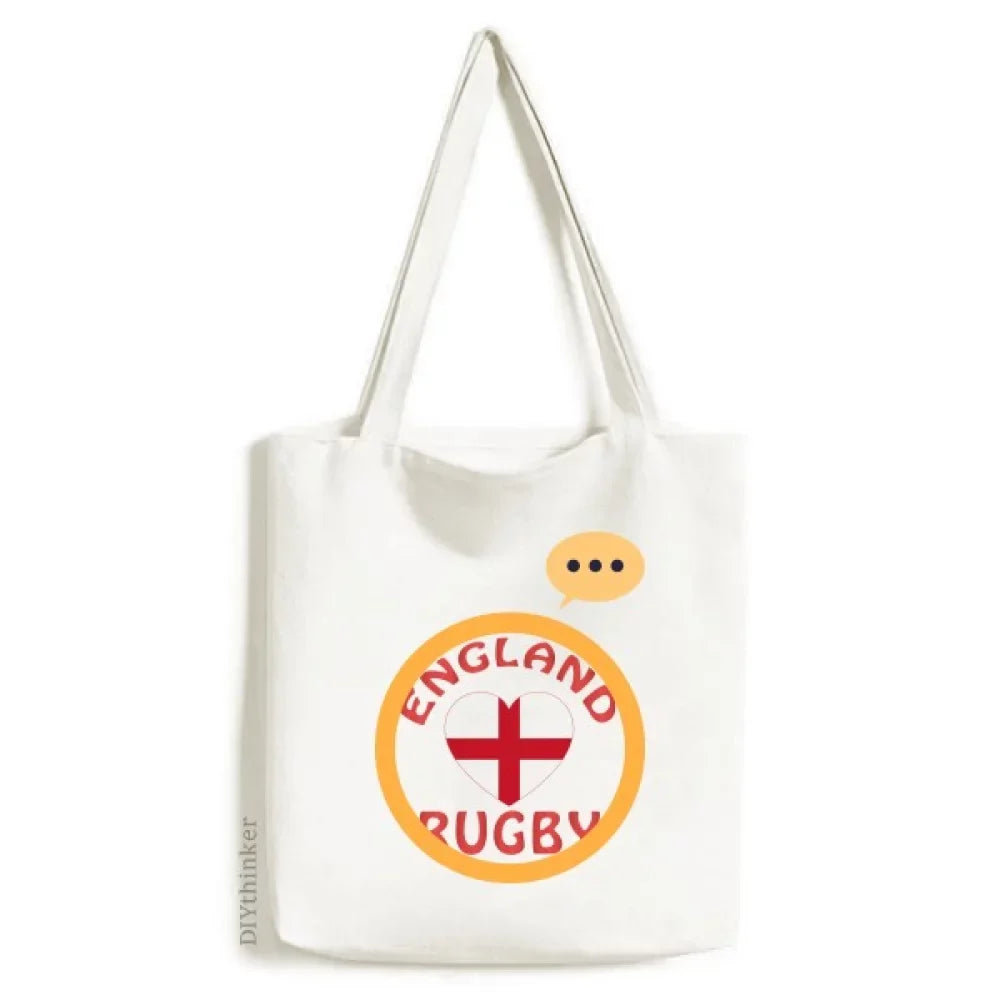 Shoulder Art Expression Rugby English Sack Tote Canvas Deco Run Fashion Bag
