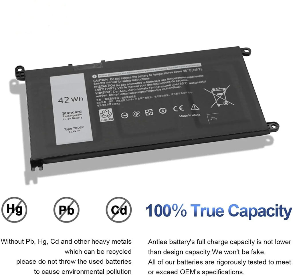 Dell 7586 5491 3310 5485 5593 2-in-1 42Wh YRDD6 5482 Inspiron For Battery 5591