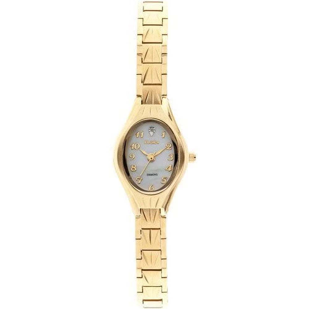 in Steel(EG9759) Female Elgin with Watch Dial Adult Oval Gold Analog Stainless