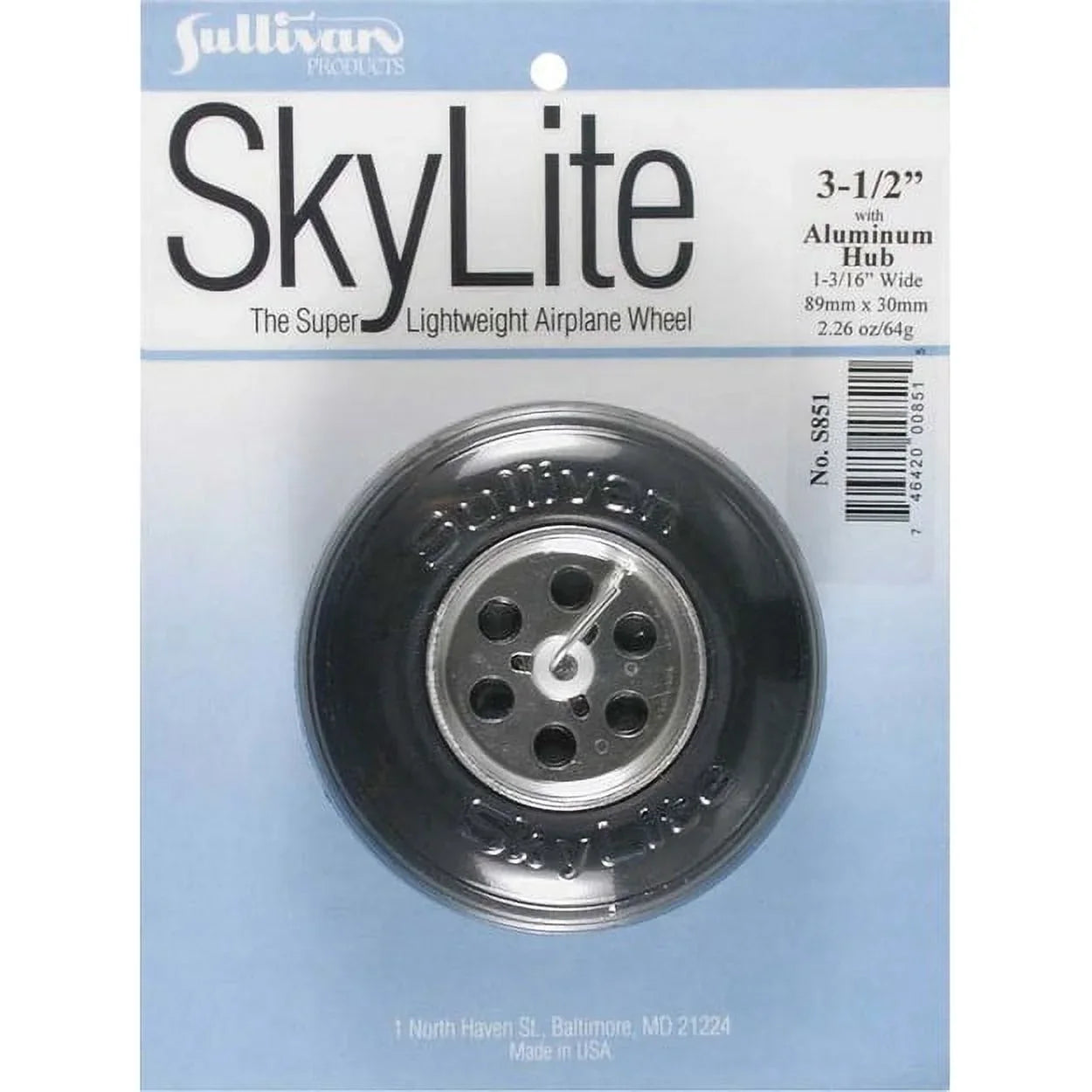Wheels 3-1/2 Sullivan inch SkyLite Hub 851 Products Sullivan (1) w/Aluminum