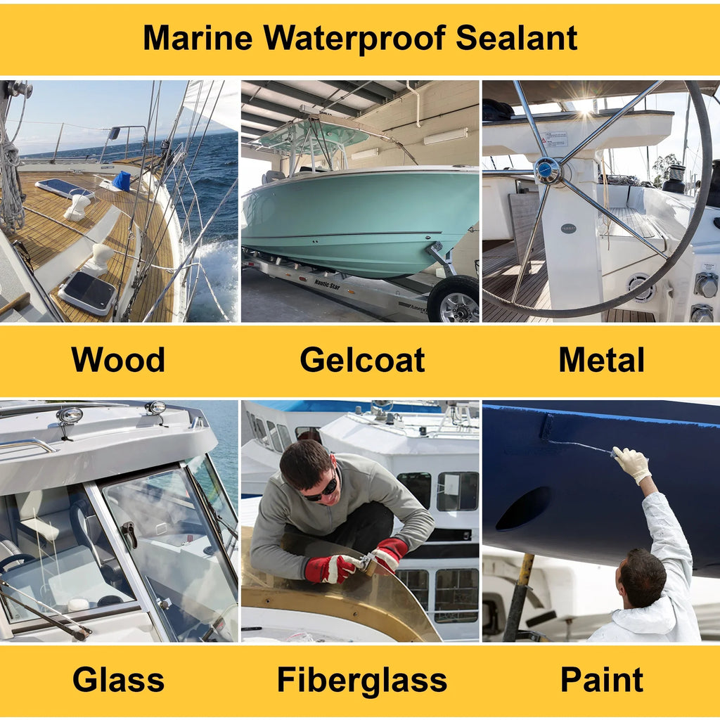 Bottle RVs Marine Above Waterproof oz. Below 16 (1 Boats the and Glue Polyurethane Waterline PU Pack) Glue For and for Natural Adhesive