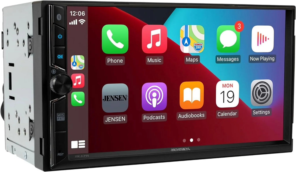 Double Certified Wireless, Android New Radio, Apple Stereo 7-inch Auto, CarPlay Car J3CA7W Wired DIN or Jensen