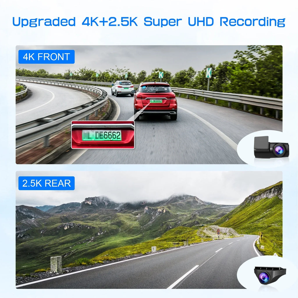 Card Dash 11" Split JOMISE Rear Parking 32G Screen 4K and Front View GPS Mirror Camera Monitor Cam Rear 24H
