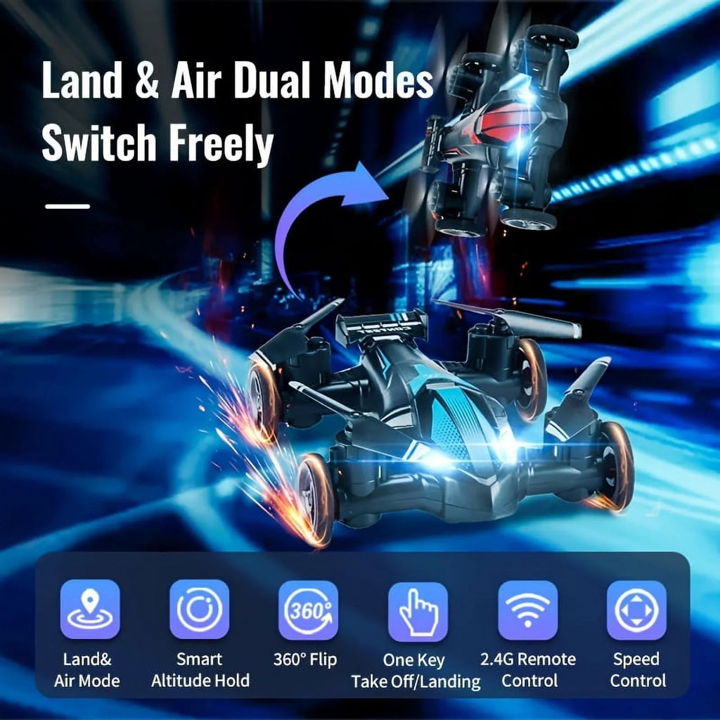 RC And Low-speed Height Unmanned Switch Stable Air Toy For Intelligent And High-speed Flight, Gift Drone Toys Setting, Dual-use Drone Car Land Four-axis
