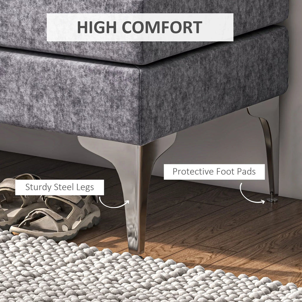 with 48" Dark Steel Bench Gray of End HOMCOM Bed Legs,