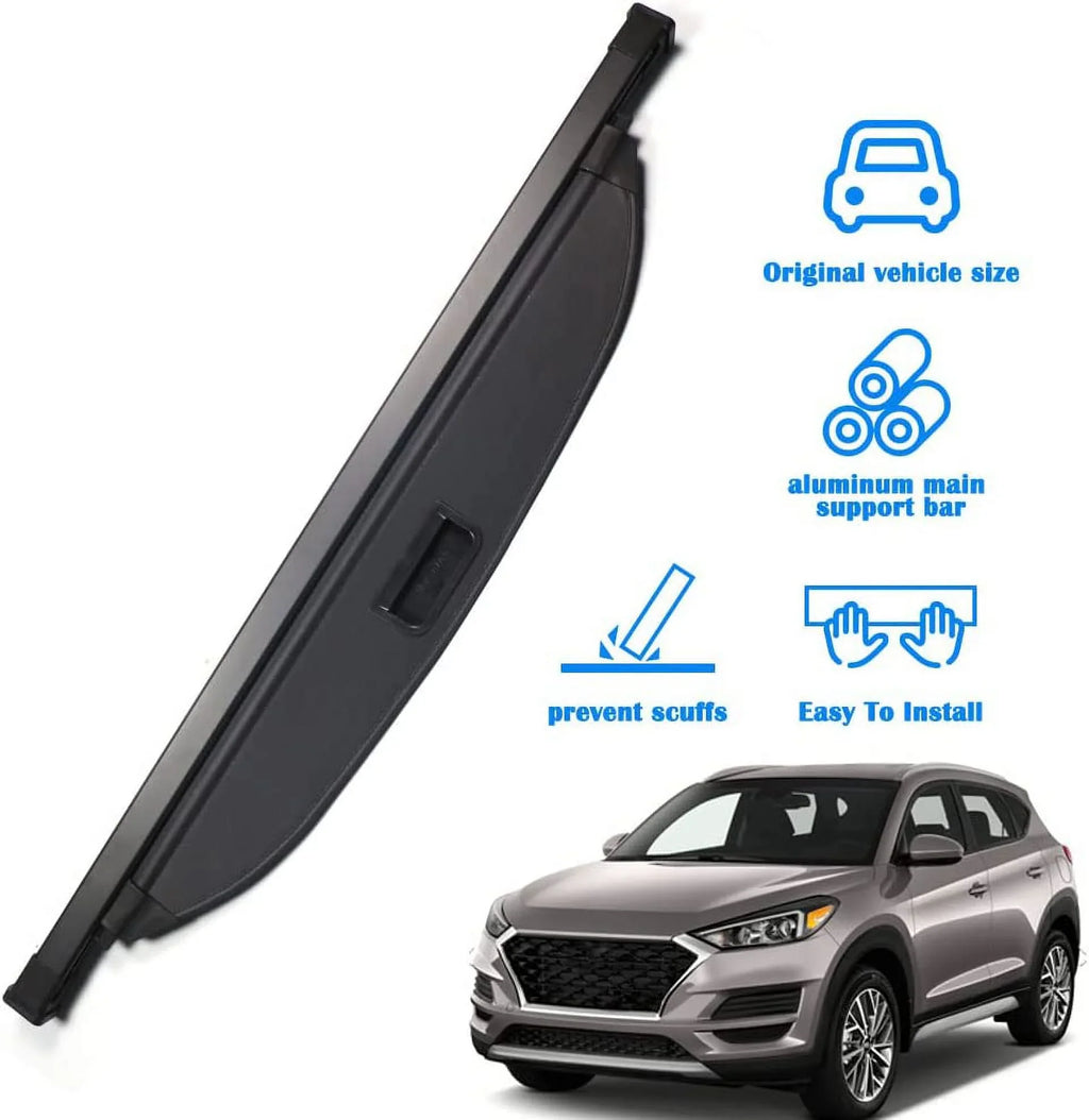2020 Shade, SUV 2018 Tucson Hyundai 2017 Accessory 2019 Black Rear Retractable Trunk Cover Privacy Tucson for Cargo Fit Hyundai 2016-2021 2016 Shield 2021