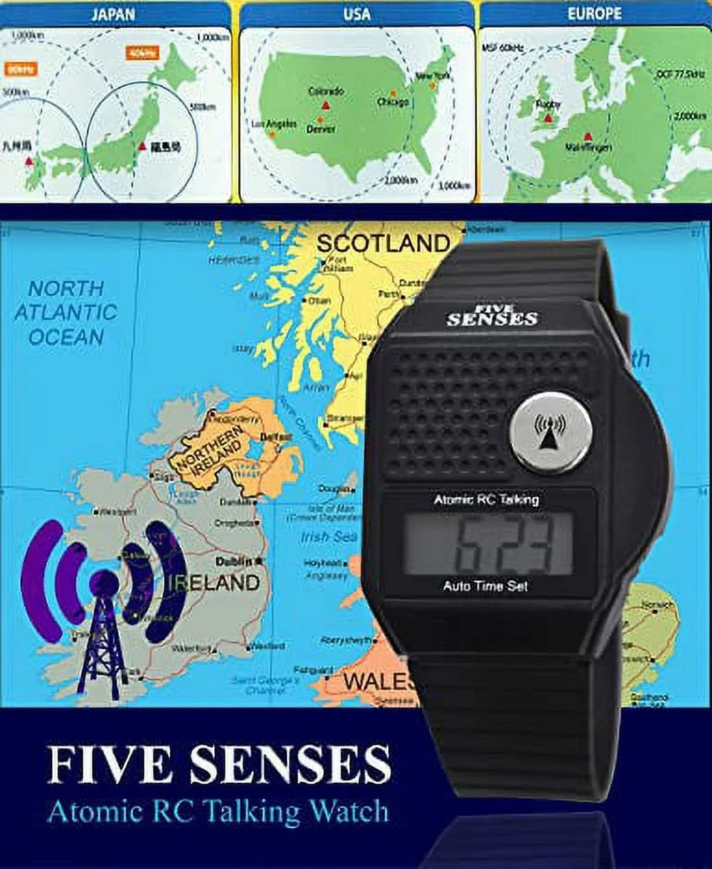 use Watch Senses for Impaired to Women Visually English Five Clock Talking - Plastic Model Sound Men Talking 1026 - Loud for Atomic Blind Seniors Easy Band