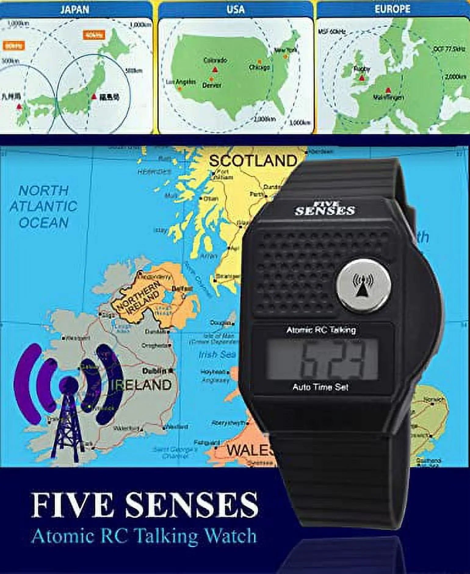 use Watch Senses for Impaired to Women Visually English Five Clock Talking - Plastic Model Sound Men Talking 1026 - Loud for Atomic Blind Seniors Easy Band