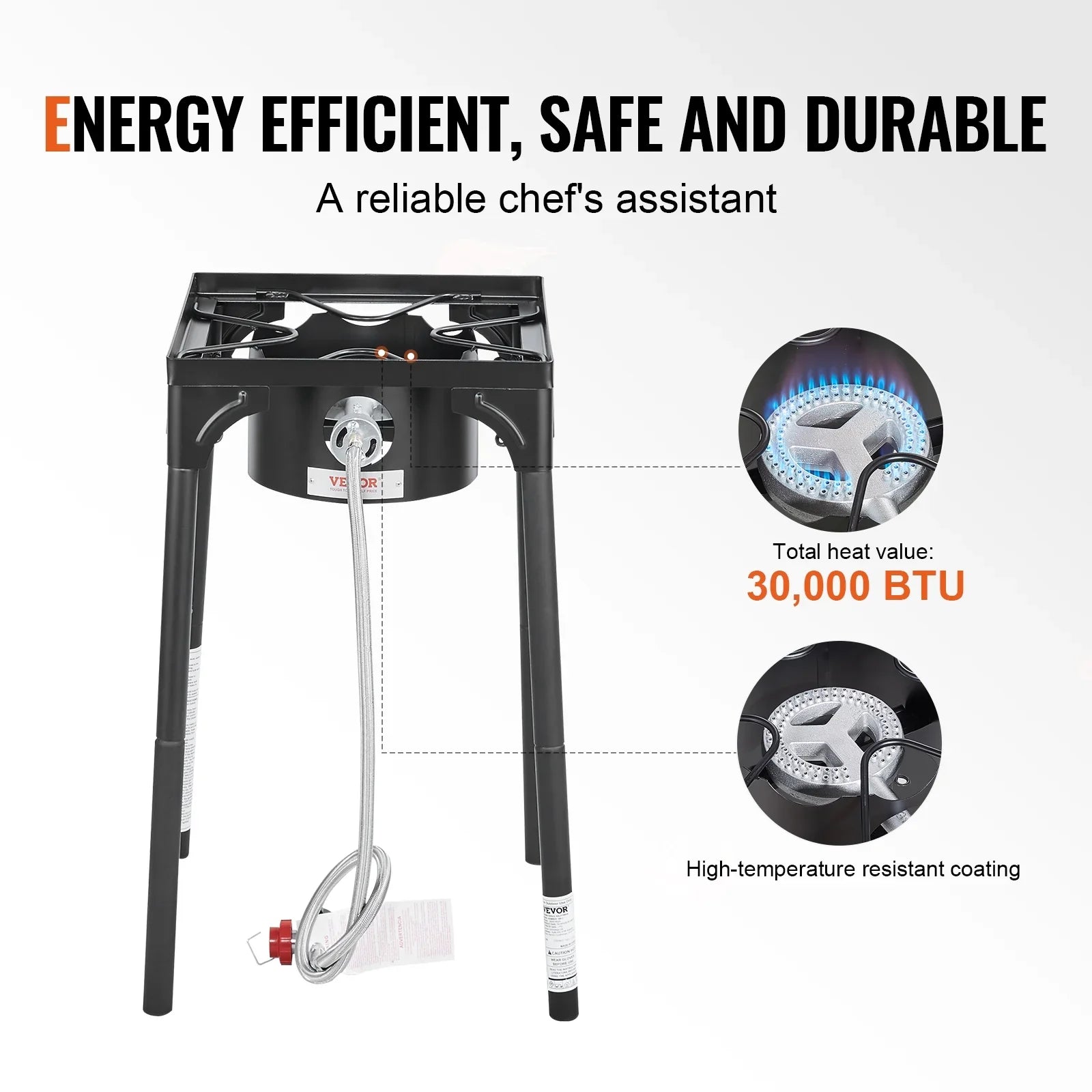 Camping Stand 30000BTU Portable PSI BBQ w/Detachable Stove Cooker Burners Adjustable Legs Duty Cooker Cooking Burner Propane Outdoor Regulator, & Single Gas Heavy Gas SKYSHALO Stove