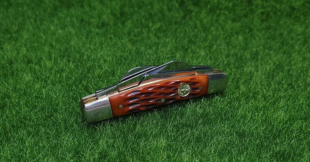 BOKER DROP BONE SET CARBON KNIFE SERIES STEEL 2.12" TRADITIONAL POINT