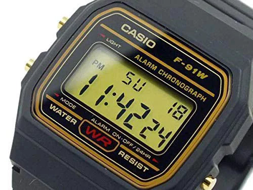 Watch Digital F-91W-1HDG Casio Gold/Black Mens