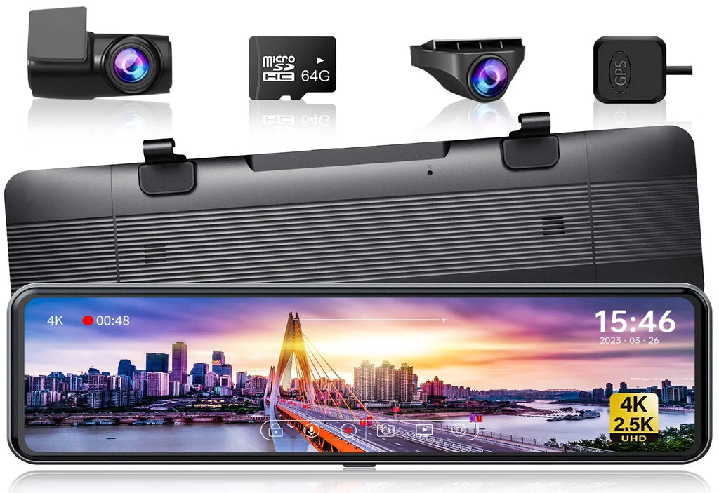 Card Dash 11" Split JOMISE Rear Parking 32G Screen 4K and Front View GPS Mirror Camera Monitor Cam Rear 24H