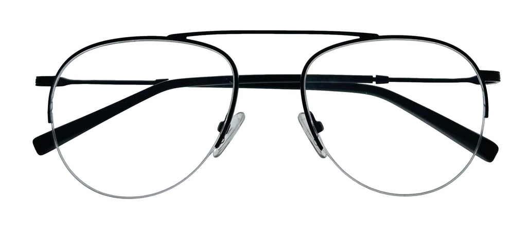 Jones Black Frame. York J359. Aviator Metal 53mm Eyewear Mens Matte New Rimless