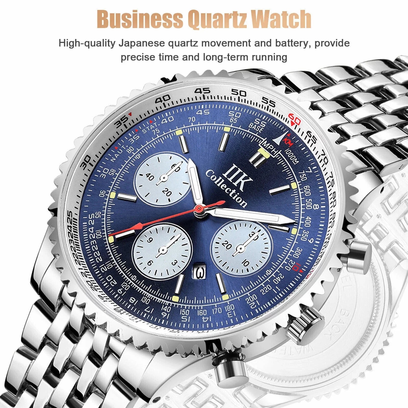 Luminous Hombre De Steel Stainless Bracelet Watch Waterproof Men Quartz Relojes
