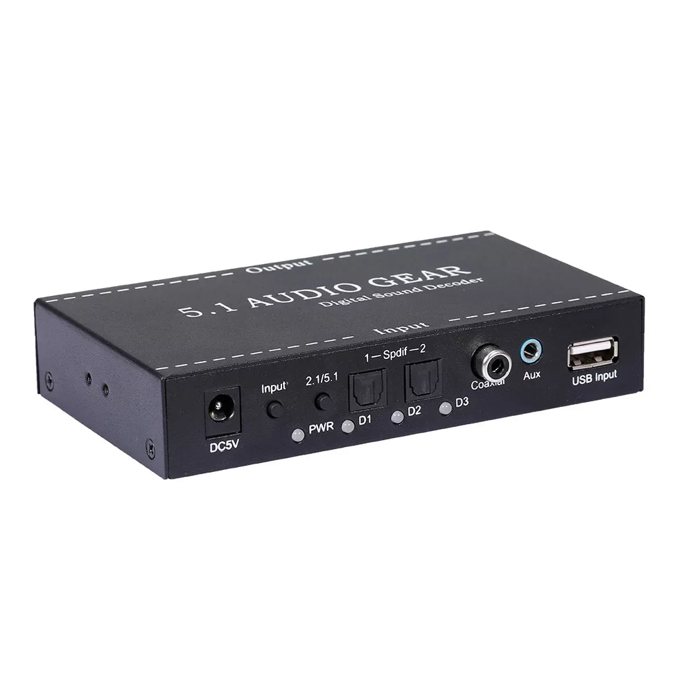 5.1 Sound Plug 3.5mm NK-A6L Digital Gear Walmeck Converter Decoder Audio Output Audio Audio Dolby AC-3 Replacement for Digital