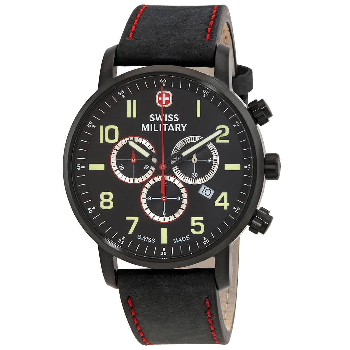 Swiss Watch Military Chronograph 01.1543.304 Chrono Quartz Men's Attitude Black Dial