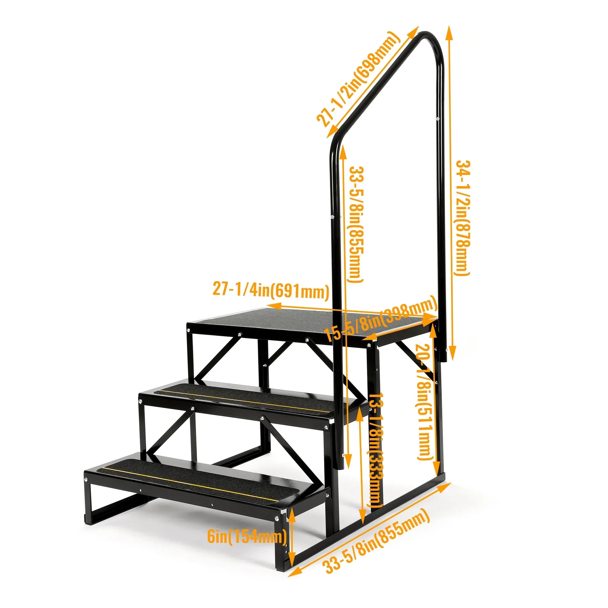 Travel Steps Camper Trailer for HECASA Hand Armrest RV Hand-railing Rail Stairs Trailer Universal Steel Side W/ Load 3